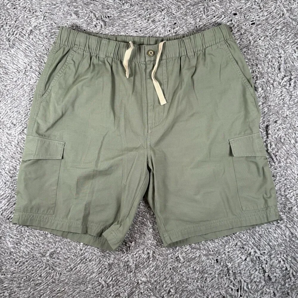 Tommy Bahama Cargo Shorts Mens XL Green Drawstring Beach Golf Elastic Waist Work